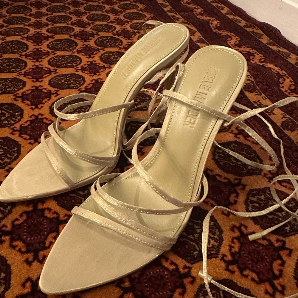 Steve Madden Beige Strappy Heels